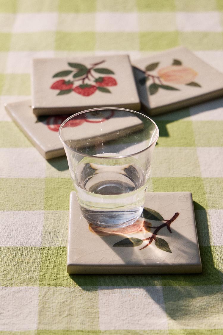 PACK BASES PARA VASOS GRÉS FRUTAS (PACK DE 4)