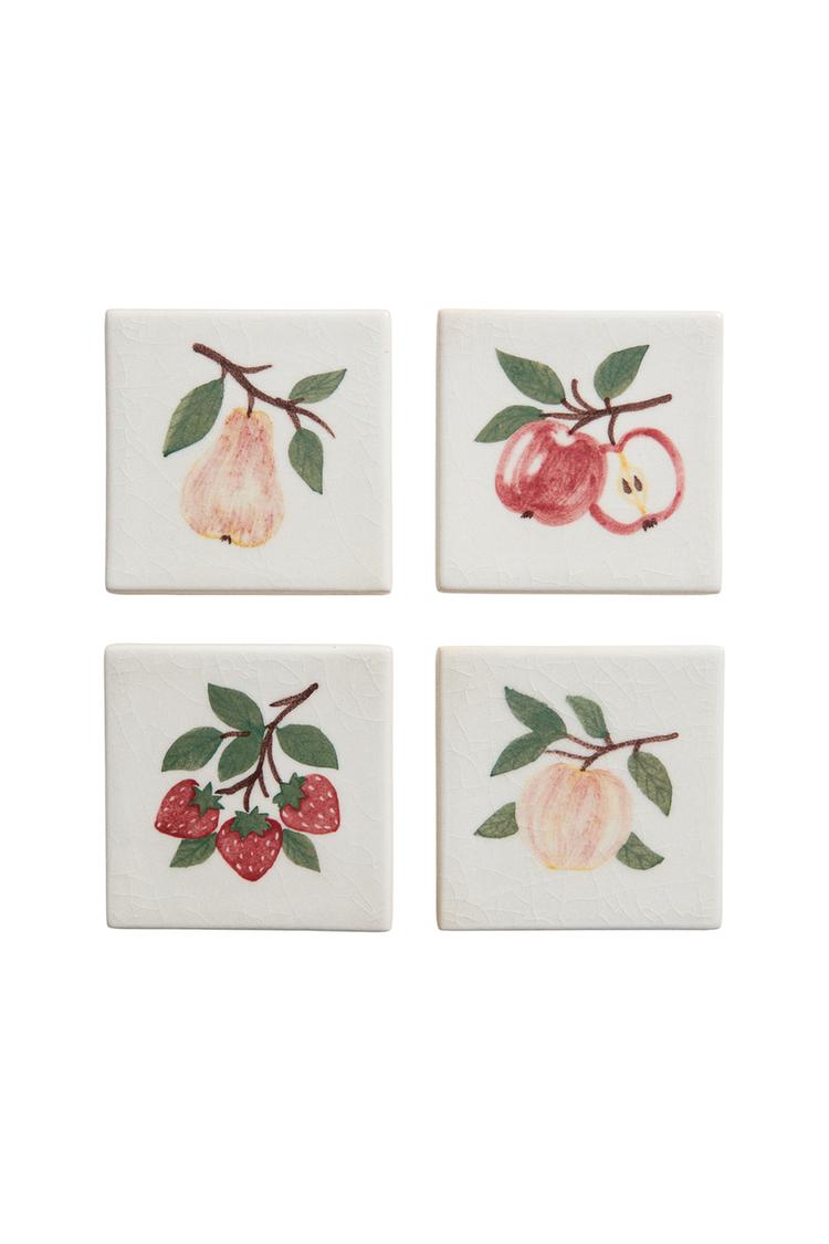 PACK BASES PARA VASOS GRÉS FRUTAS (PACK DE 4)